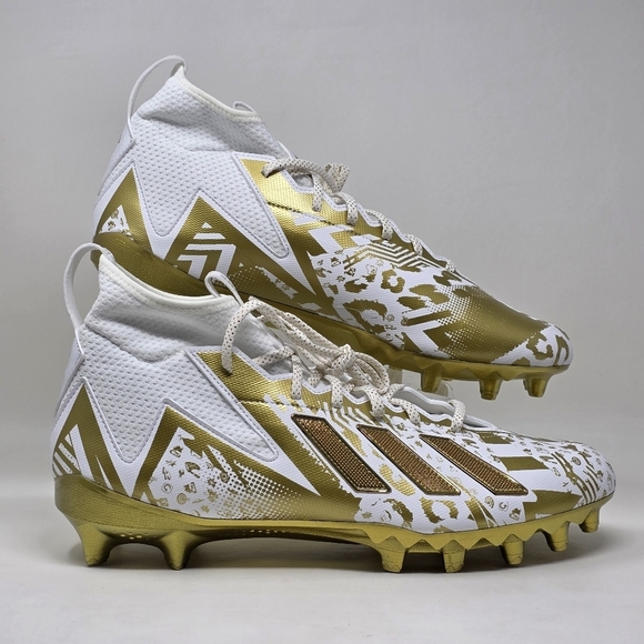 adidas Mens 15 Freak 23 7v7 SMU Football Cleats White Gold Metallic HP2442 NEW - Picture 2 of 12